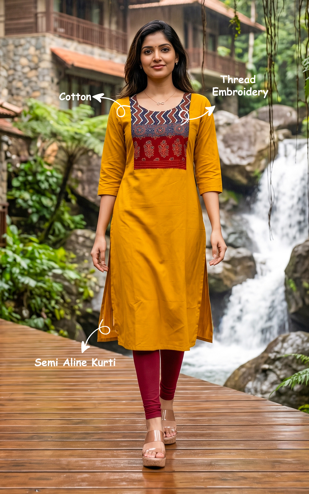 Mustard Cotton Summer Collection Kurti for Women