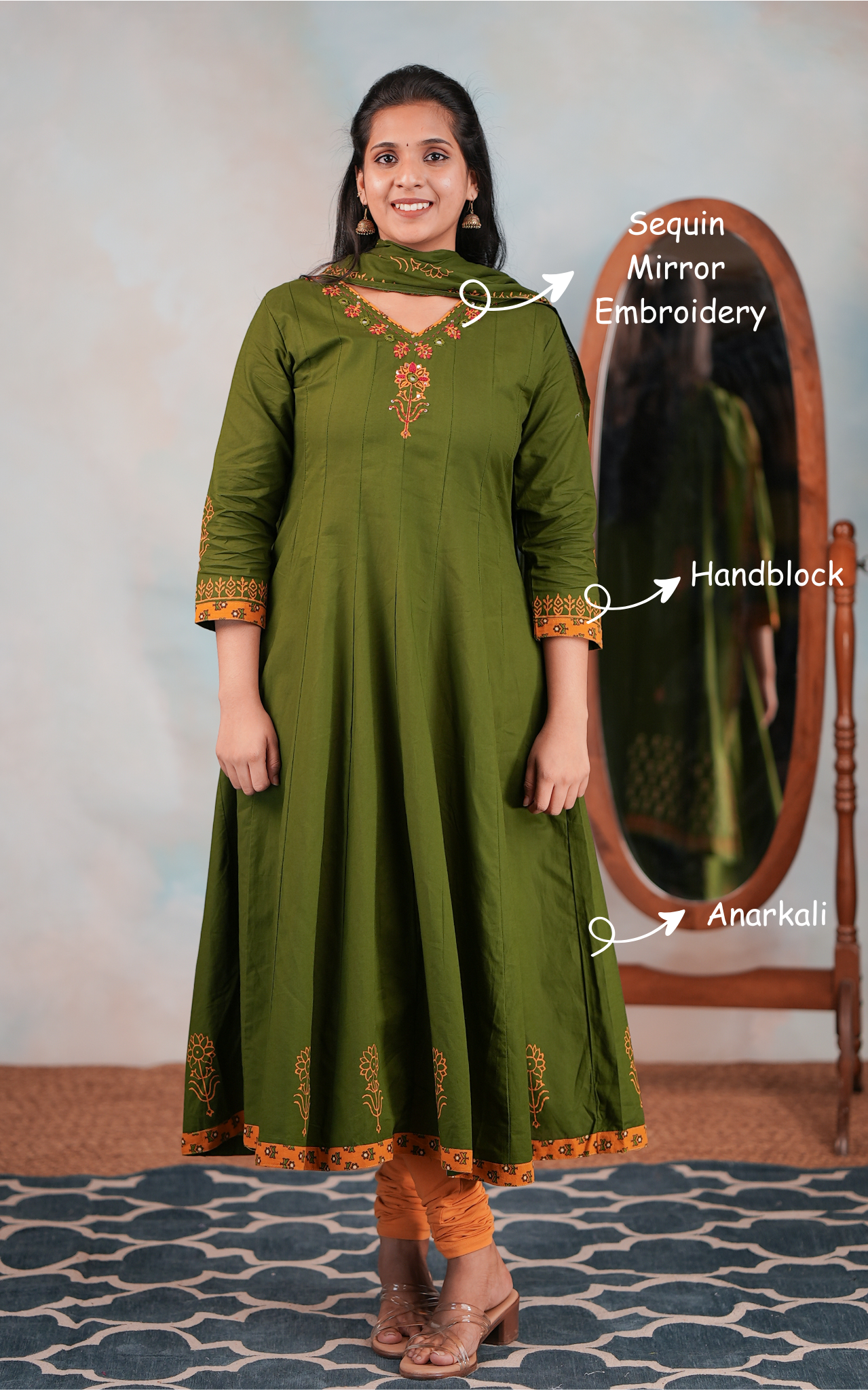 Rakshika A (Kurti+Dupatta)