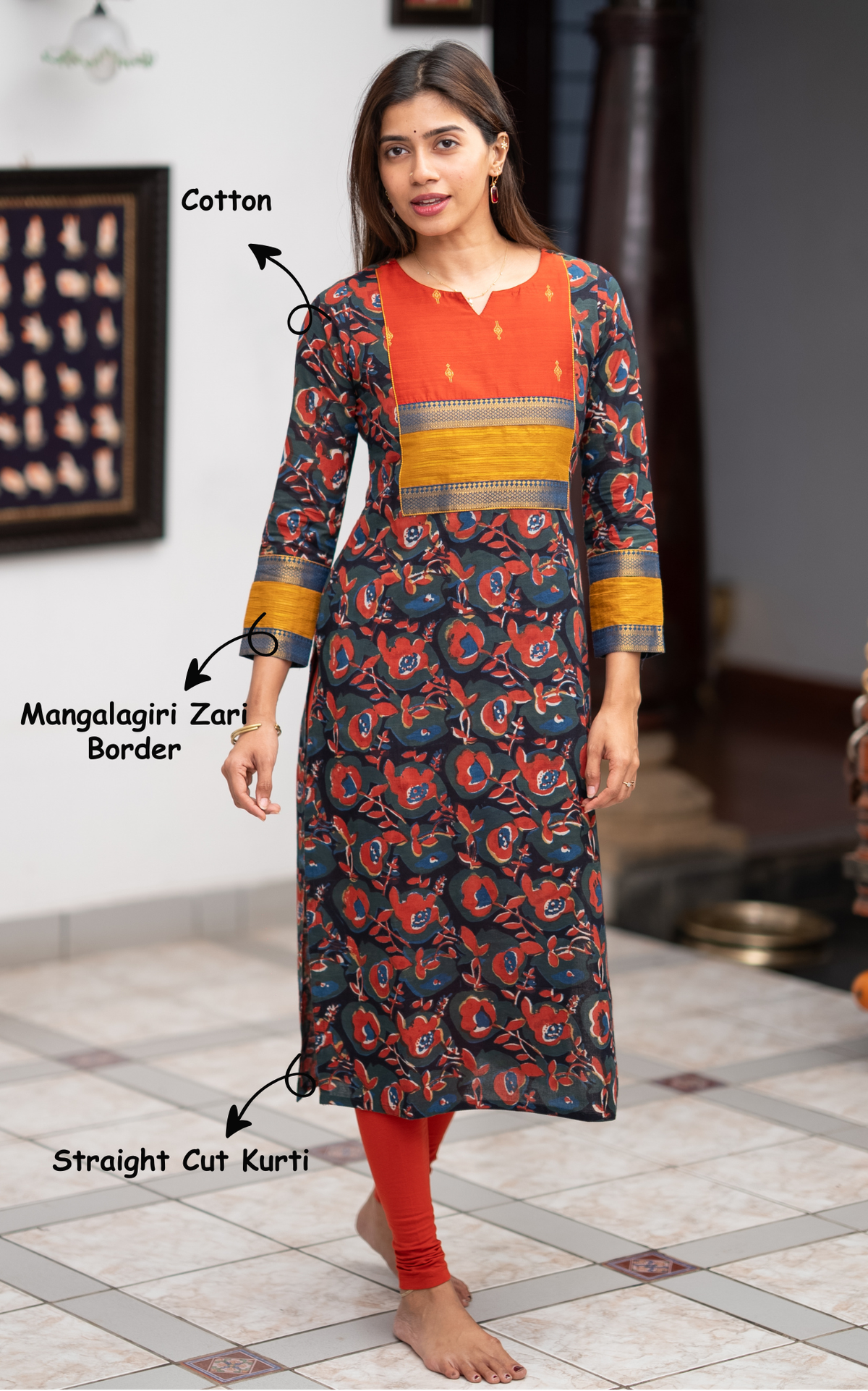 Multicolor Traditional Festive Wear Kurti for Women