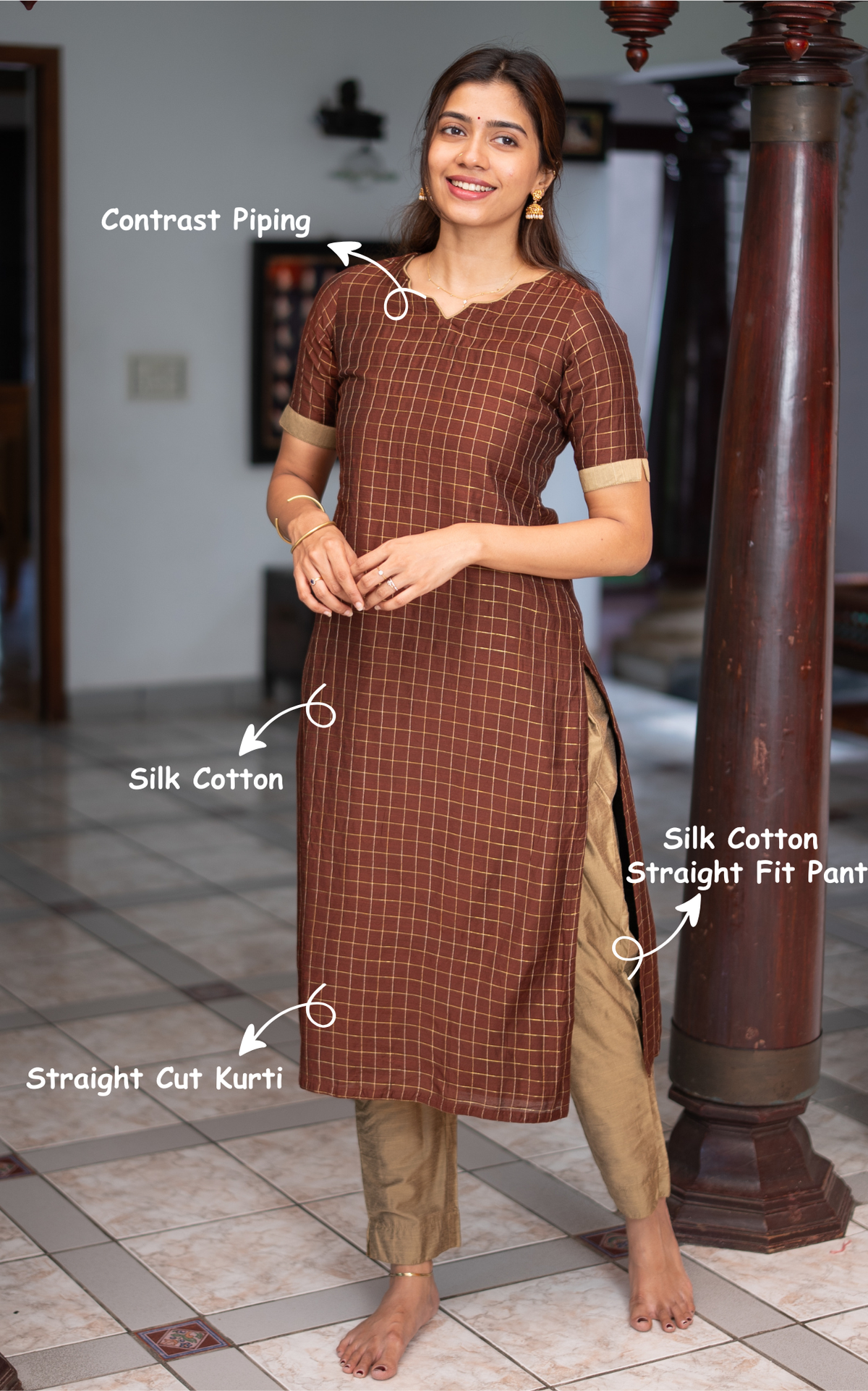 Dharmika Brown (Kurti+Pant)