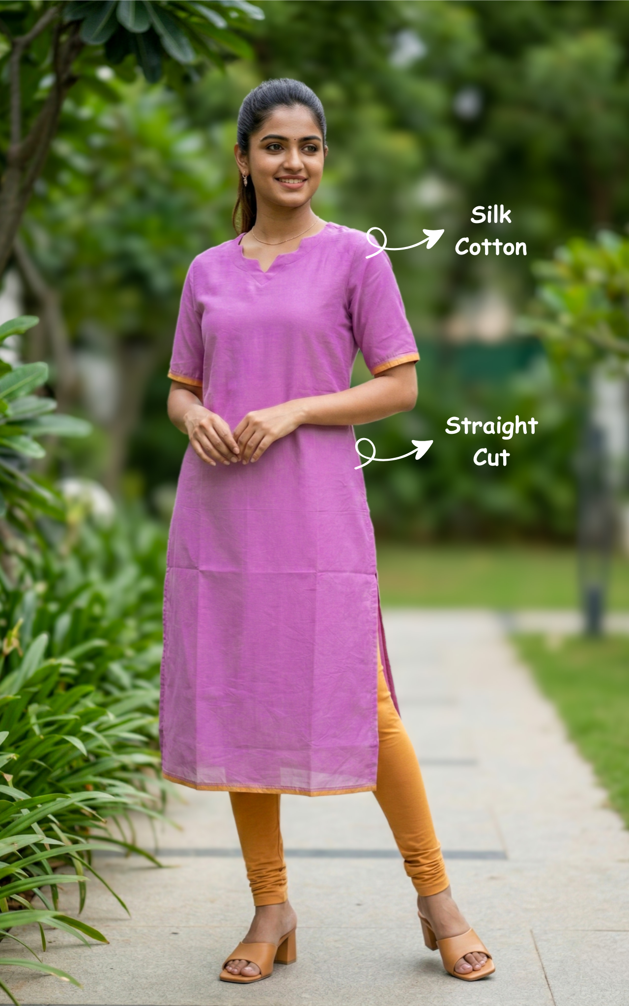 Pink Cotton Silk Kurti Daily & Office Wear