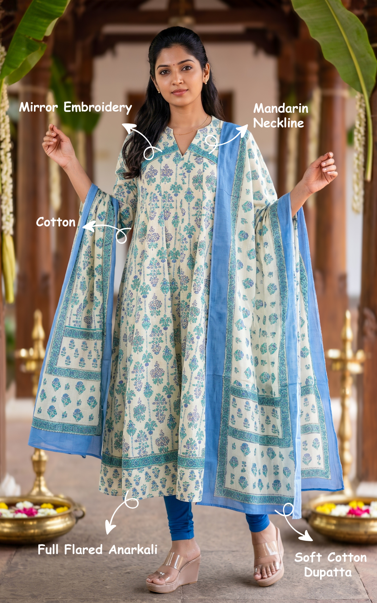 Atharvina Blue (Kurti+Dupatta)