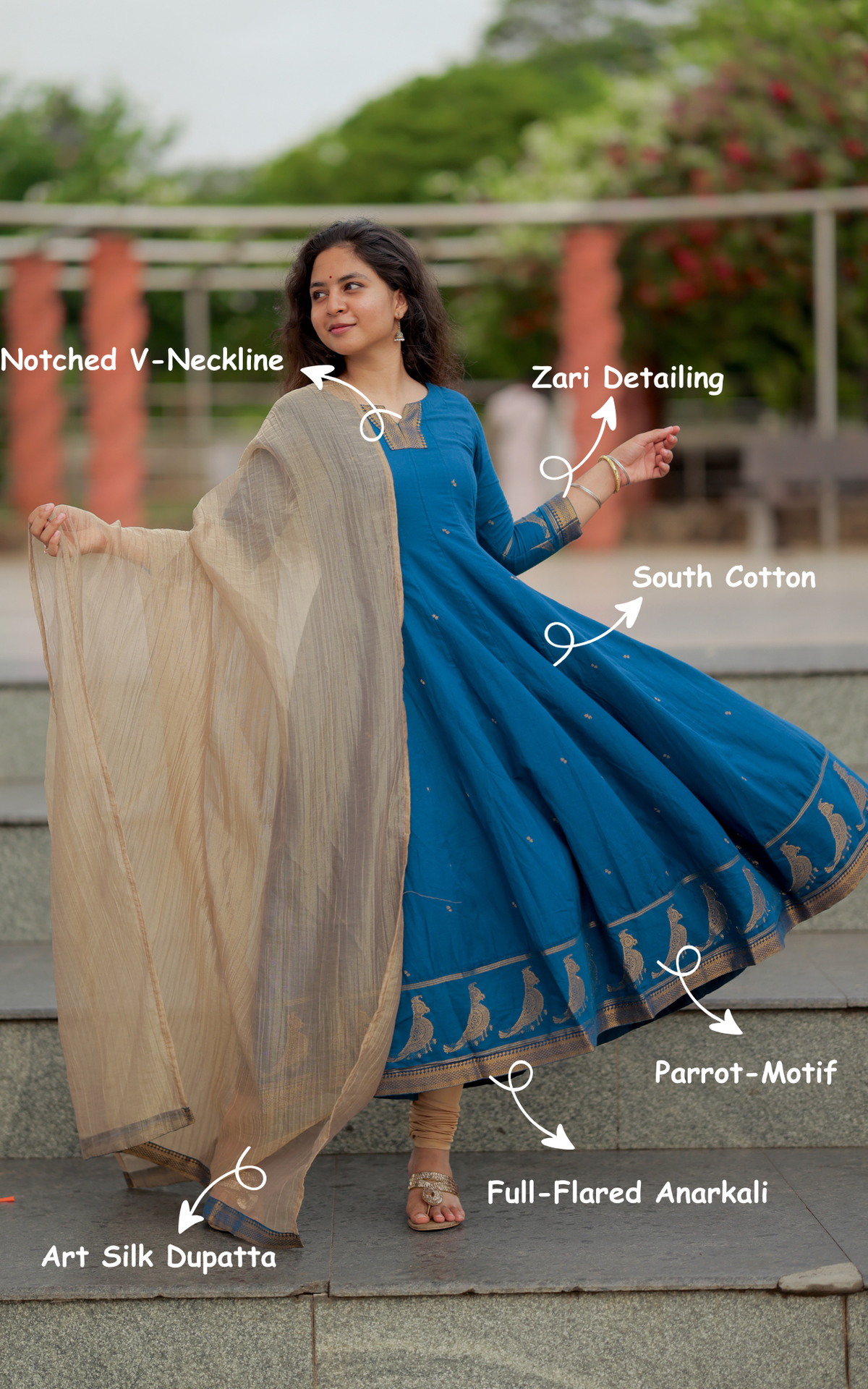 Paingili Blue (Kurti+Dupatta)