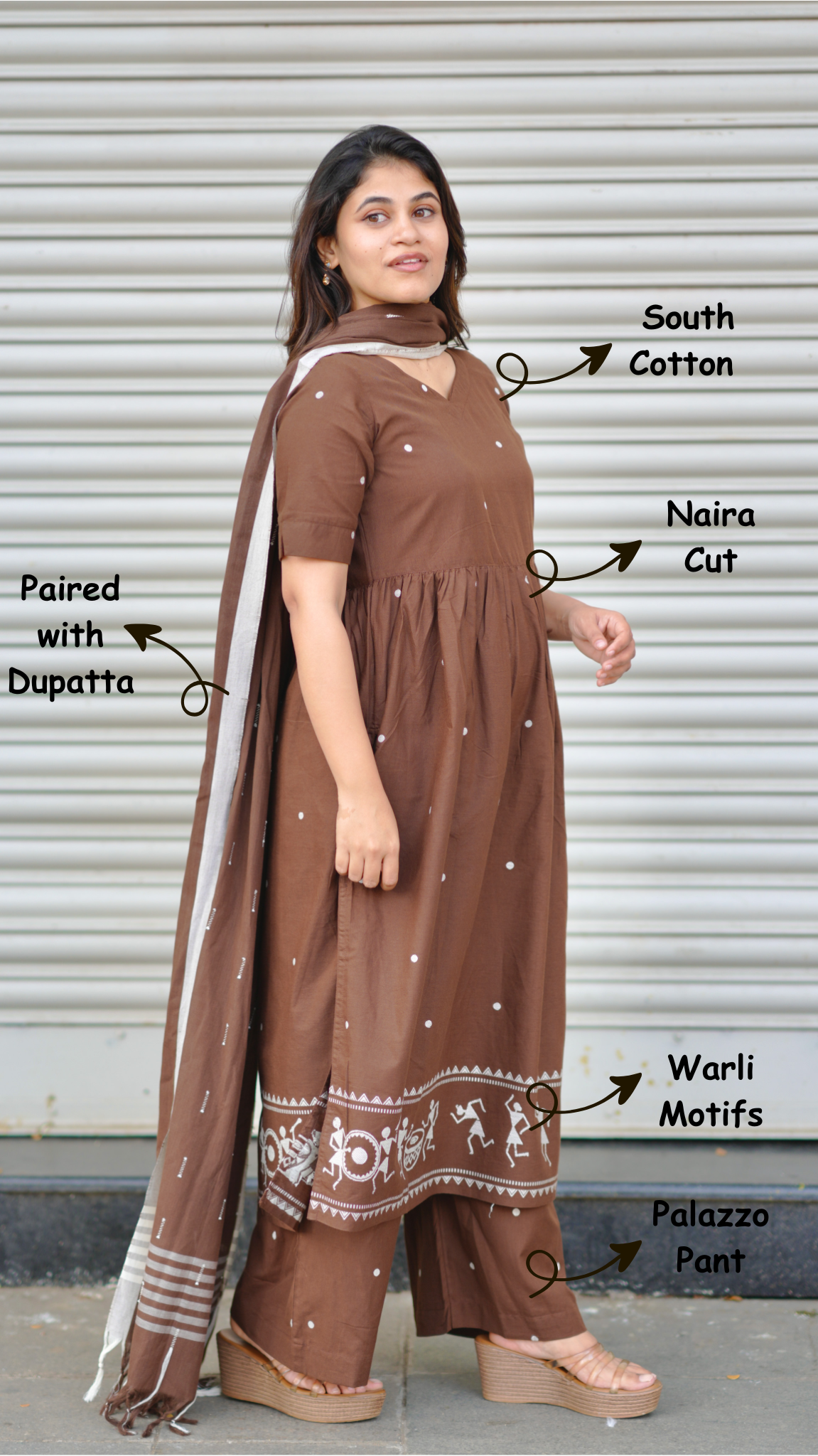traditional cotton kurti set with dupatta