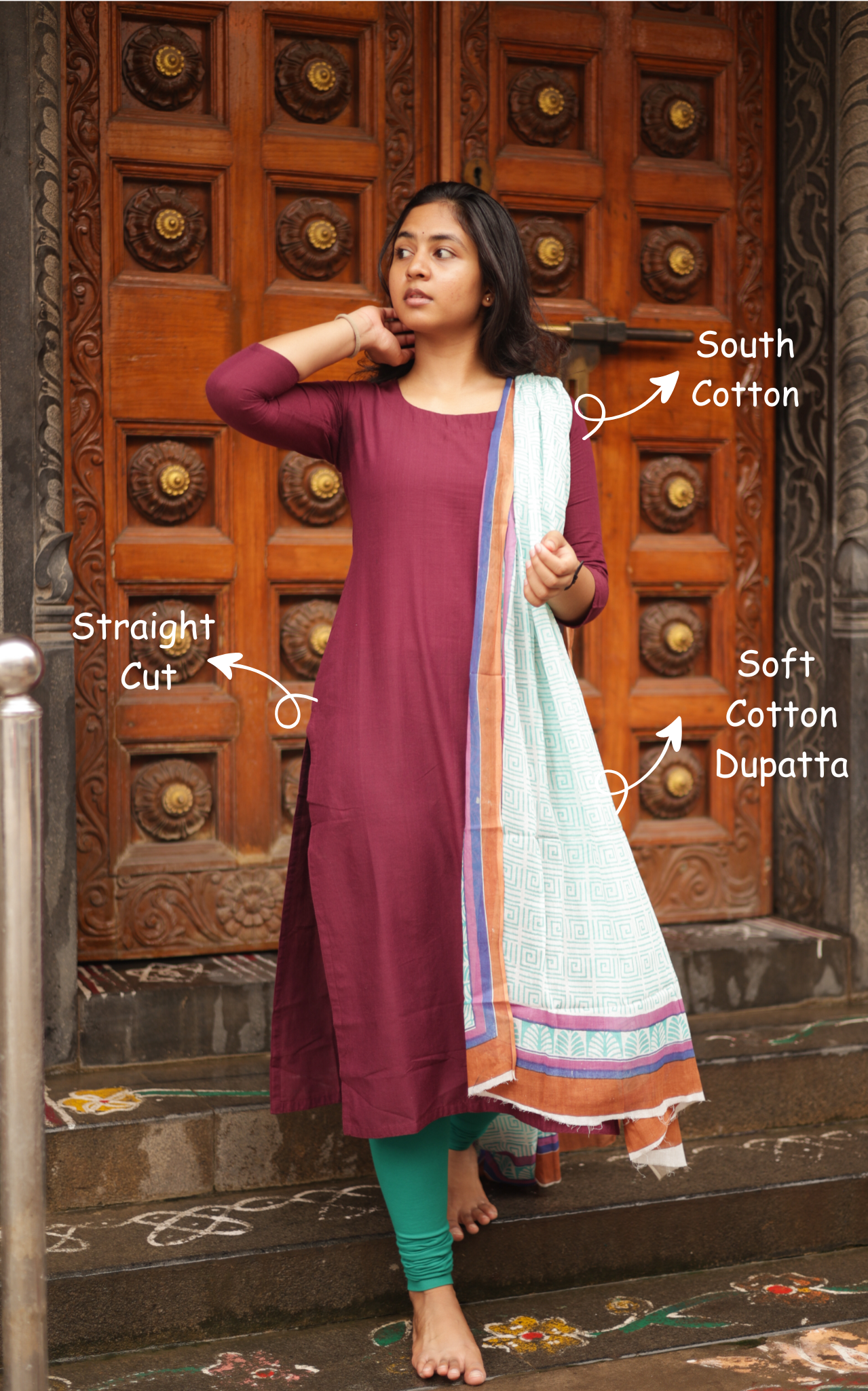 Raja Rani Nazriya Plum (Kurti+Dupatta)