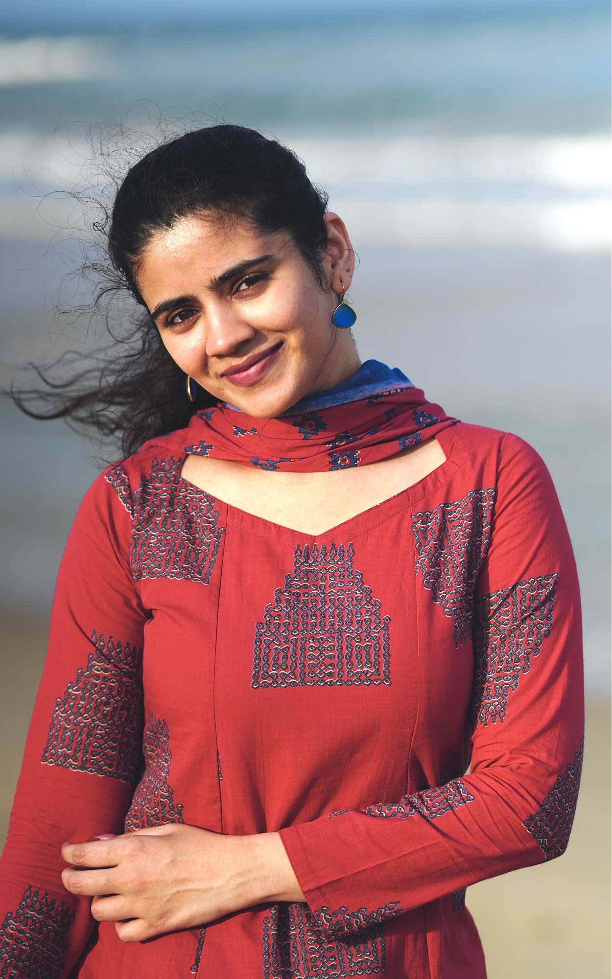 Yoshika Brick Red (Kurti+Dupatta)