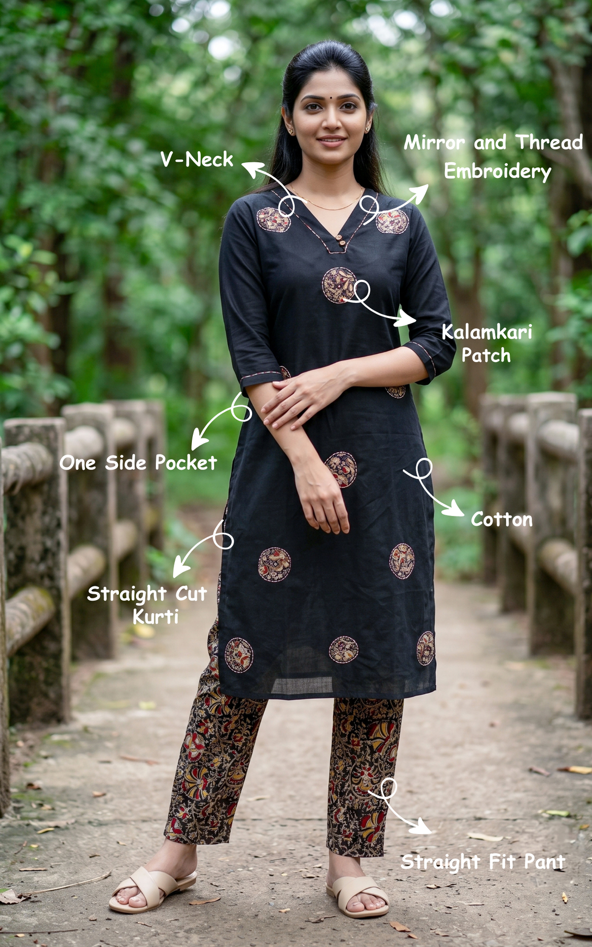 Harshini Black (Kurti+Pant)