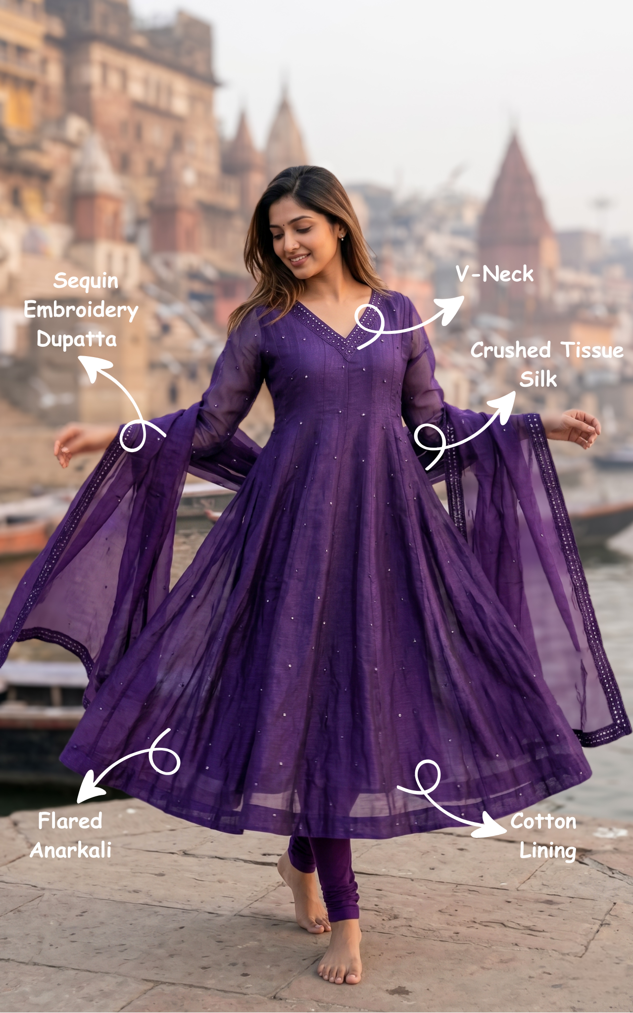 Mellinam E (Kurti+Dupatta)