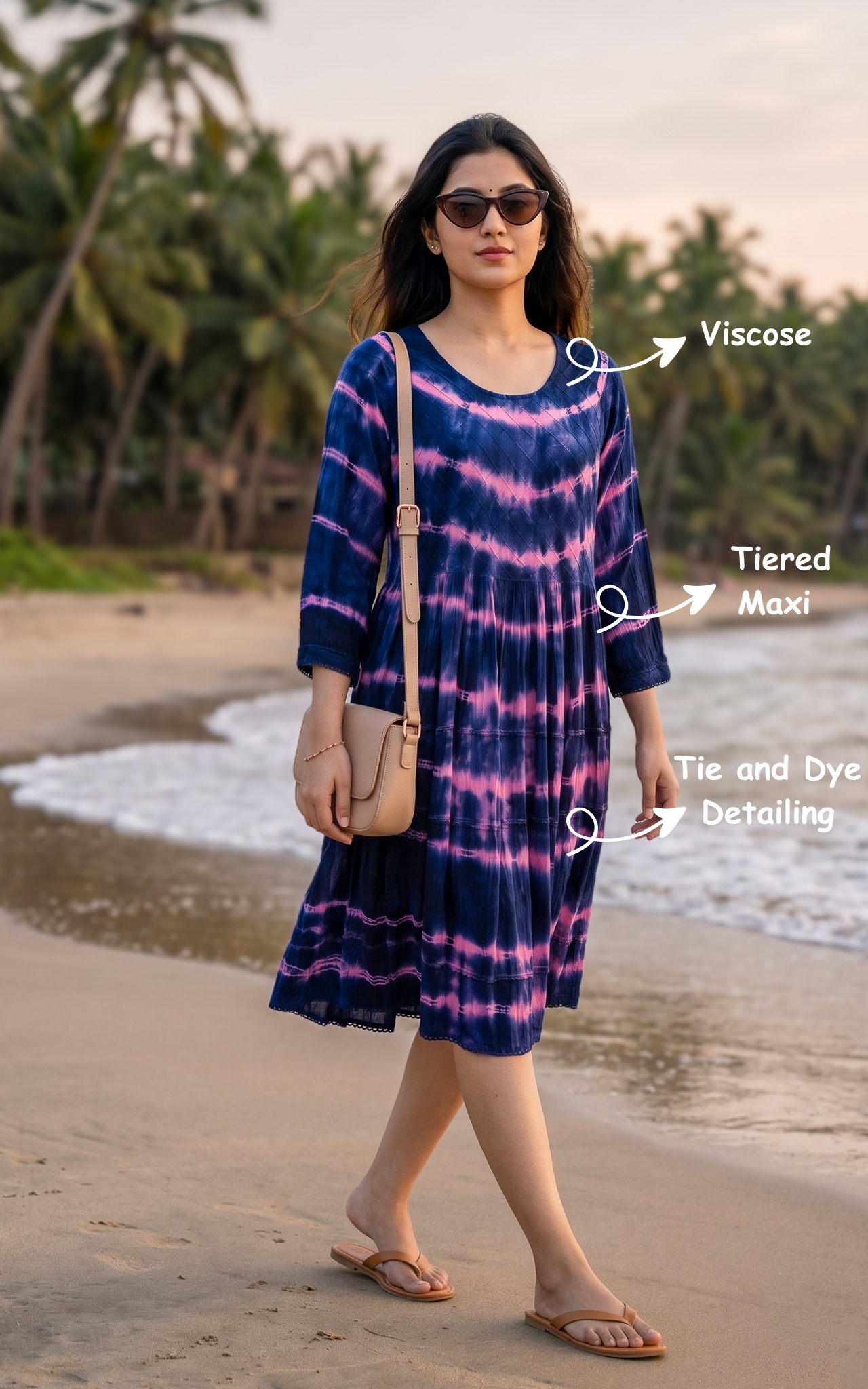 Lightweight viscose maxi dress