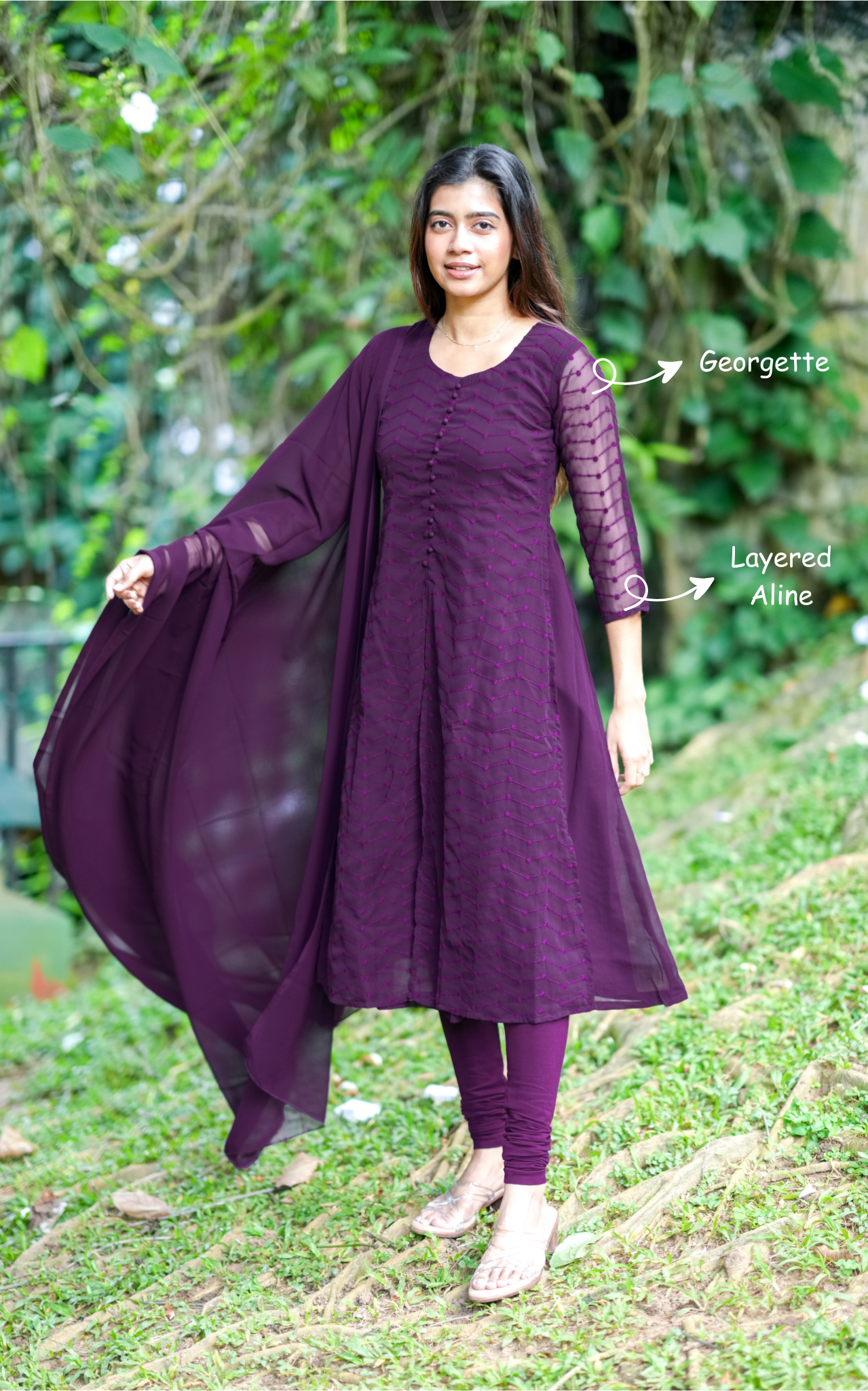 Kushi Dark Purple (Kurti+Dupatta)