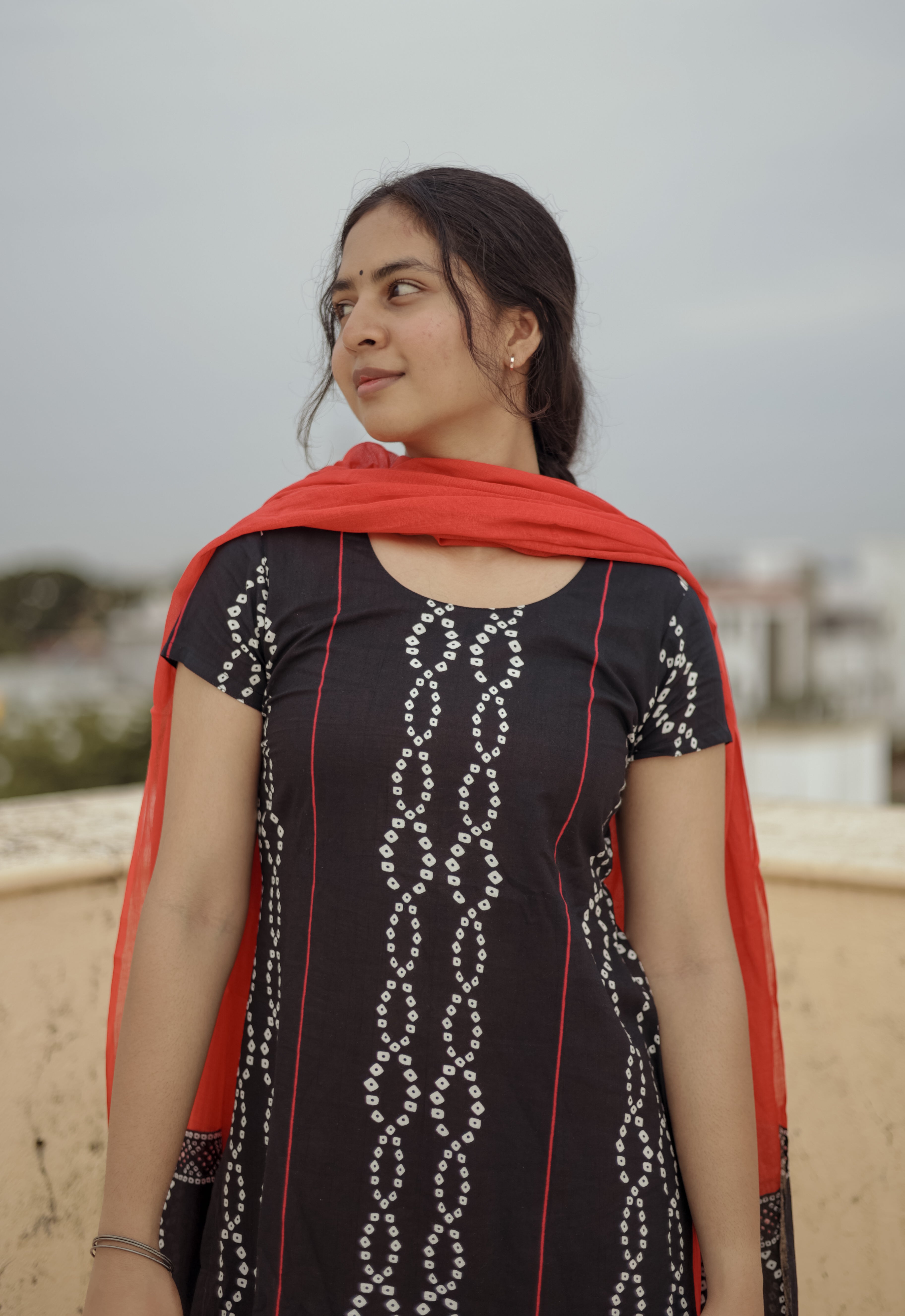 Ghilli Climax Bandhani 3/4th Sleeve (Kurti+Dupatta)