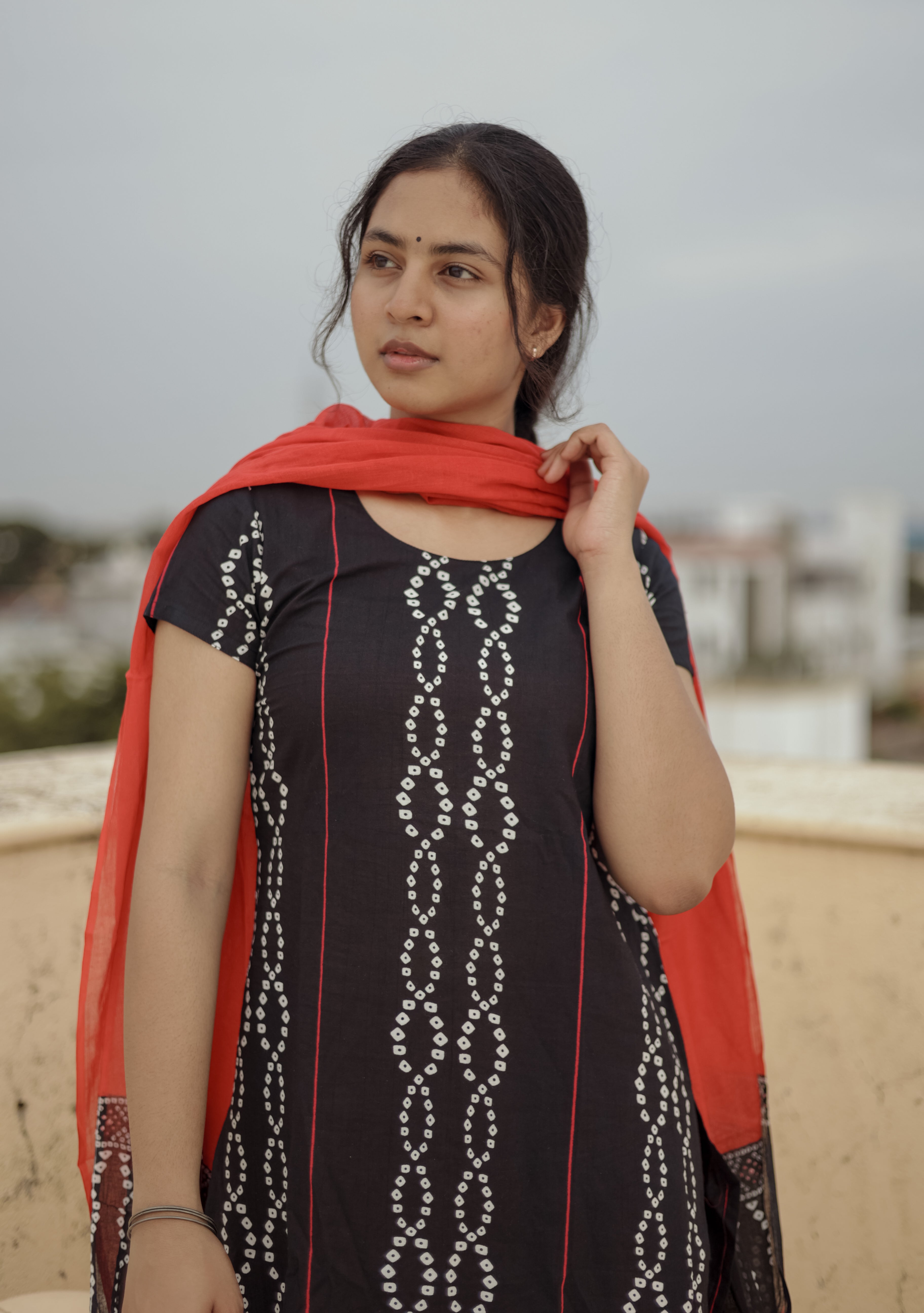 Ghilli Climax Bandhani 3/4th Sleeve (Kurti+Dupatta)