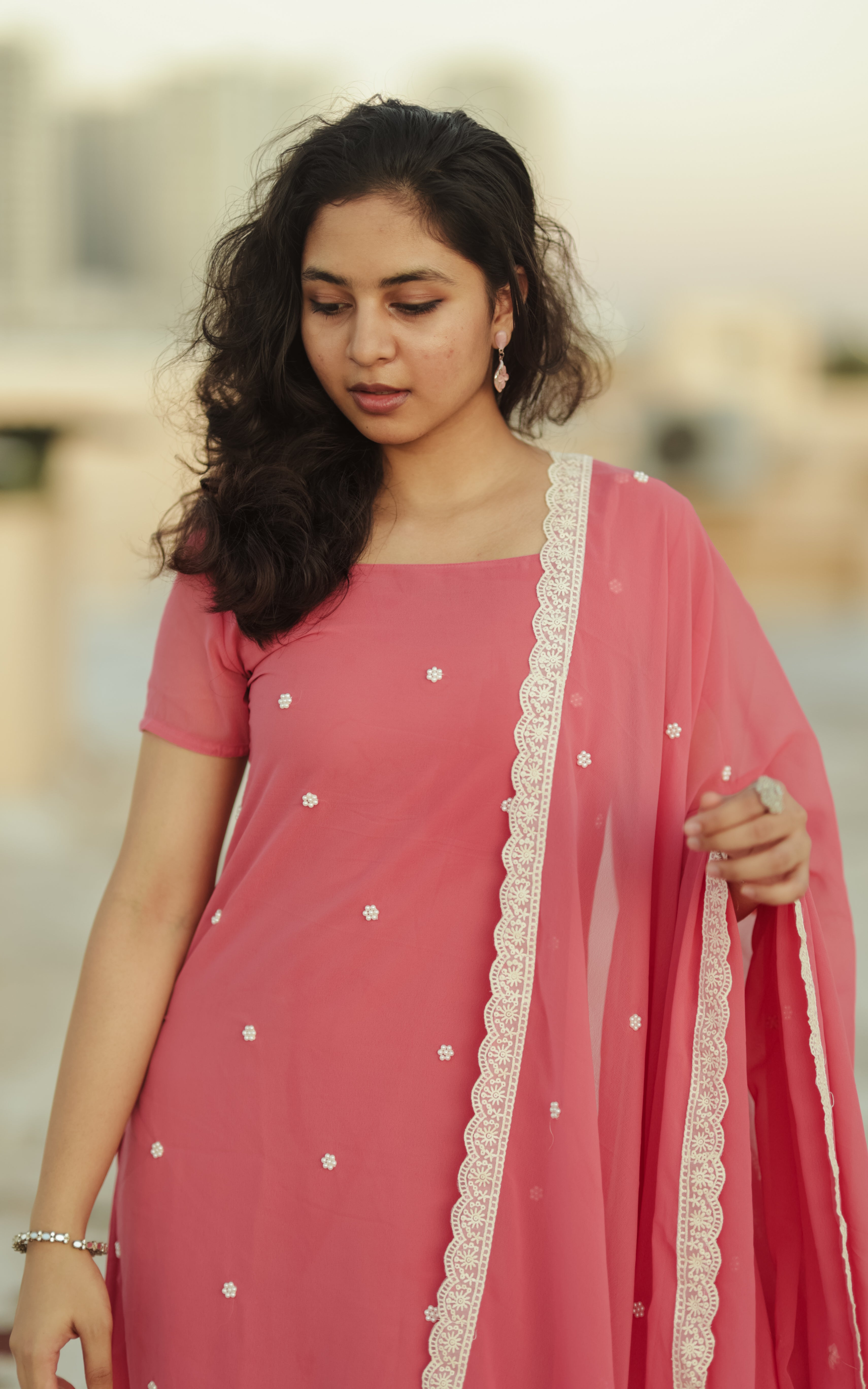 Vasool Raja MBBS Sneha Peach (Kurti+Dupatta) KURTIS Instore