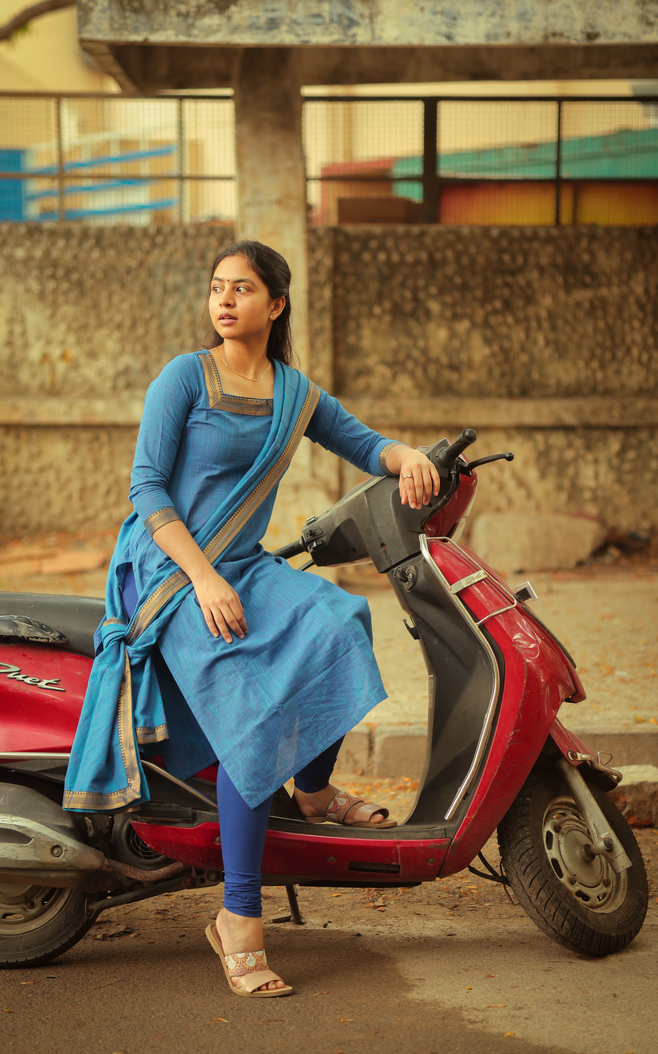 Kalloori Blue (Kurti+Dupatta)