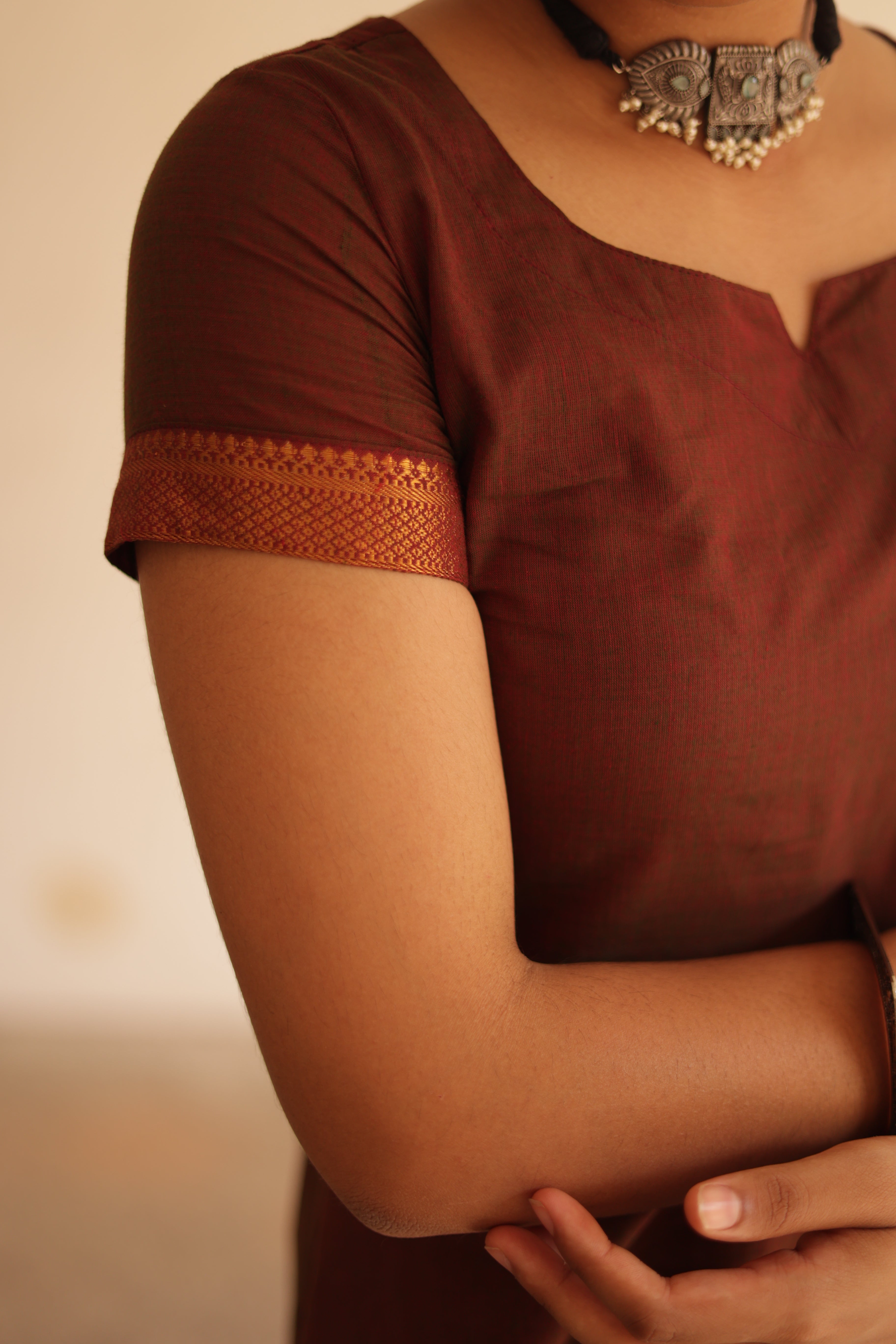 Kaakha Kaakha Jyotika Brownish Maroon 3/4th Sleeve