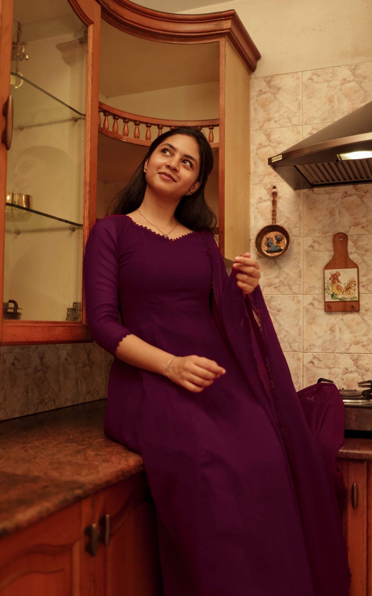 Om Shanti Oshanna Plum (Kurti+Dupatta)