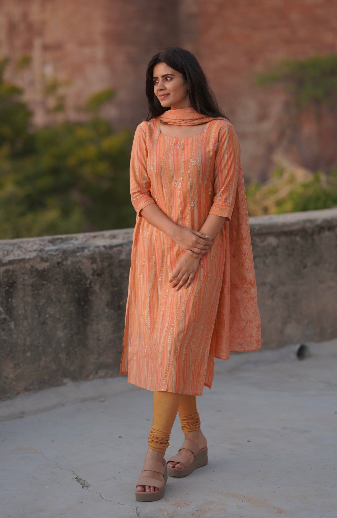 Ladies Light Pink Designer Readymade Salwar Kameez Dupatta Set Exporter,  Manufacturer and Supplier from Surat, India