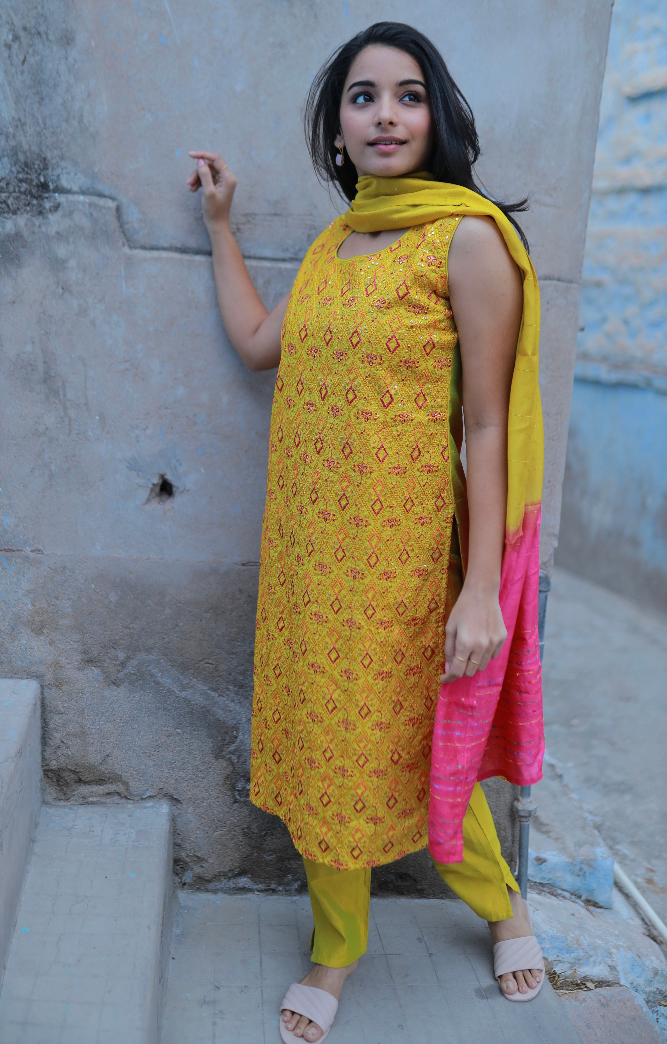 Lime 2024 yellow kurti