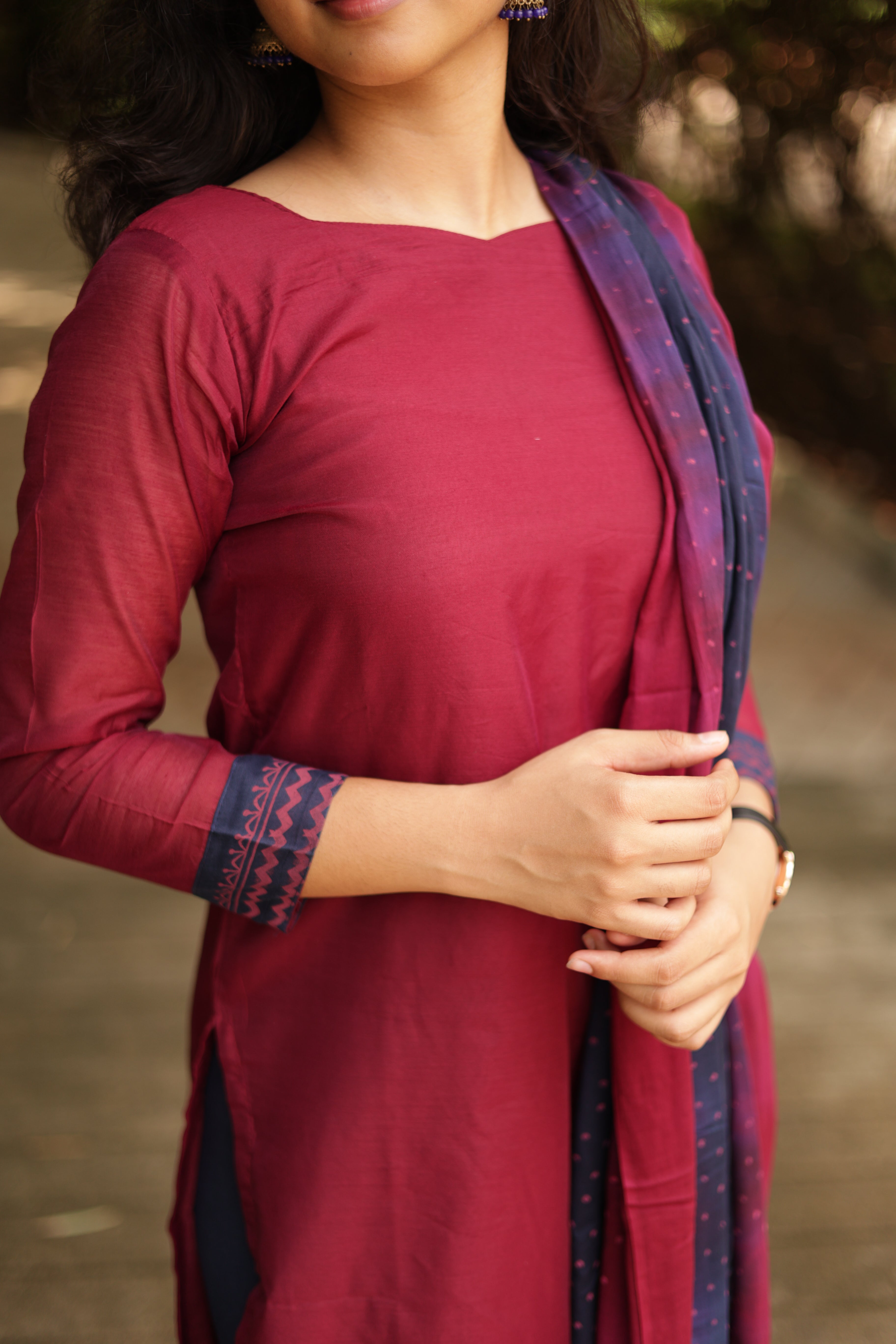 Meghna Magenta (Kurti+Dupatta)