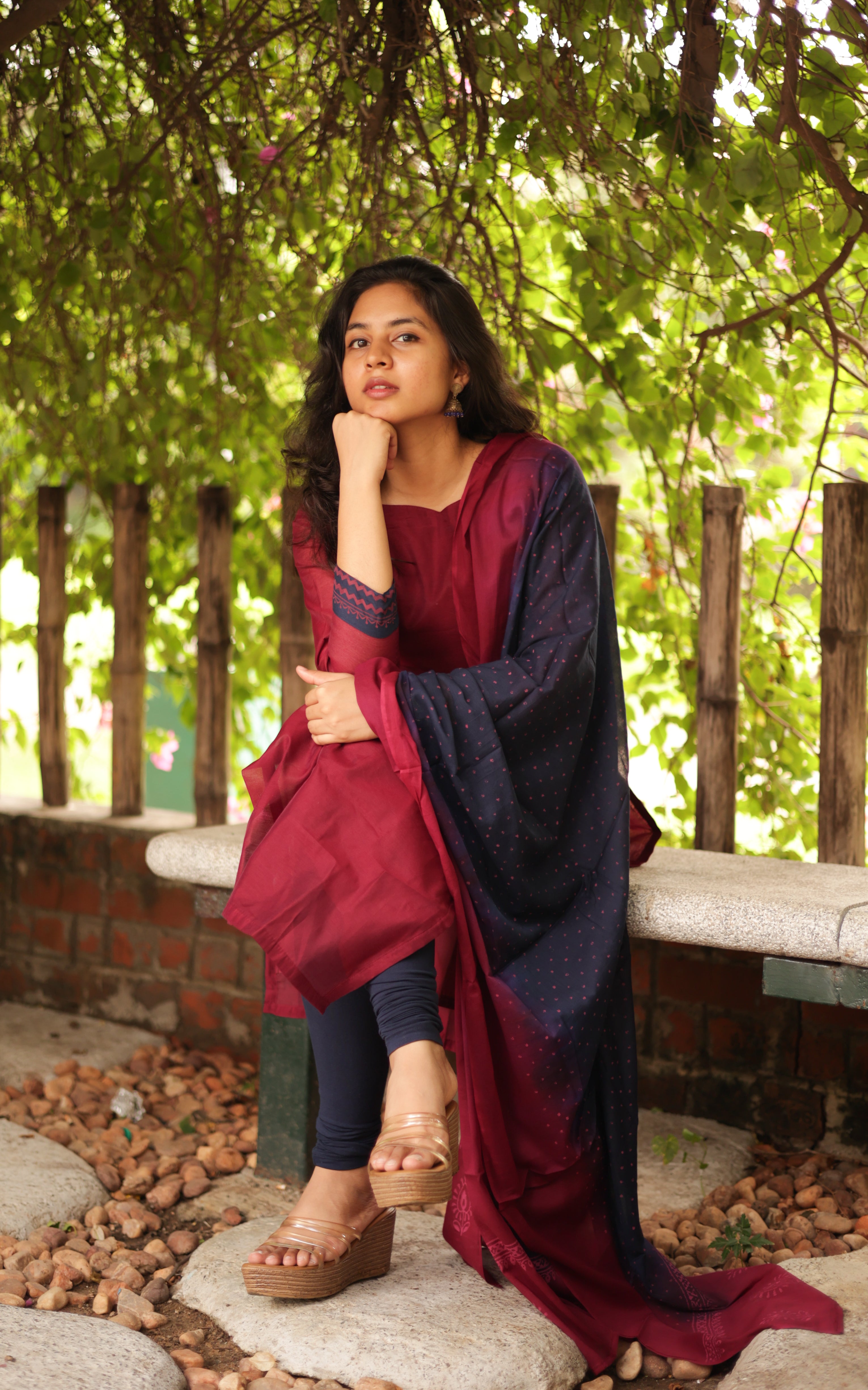 Meghna Magenta (Kurti+Dupatta)