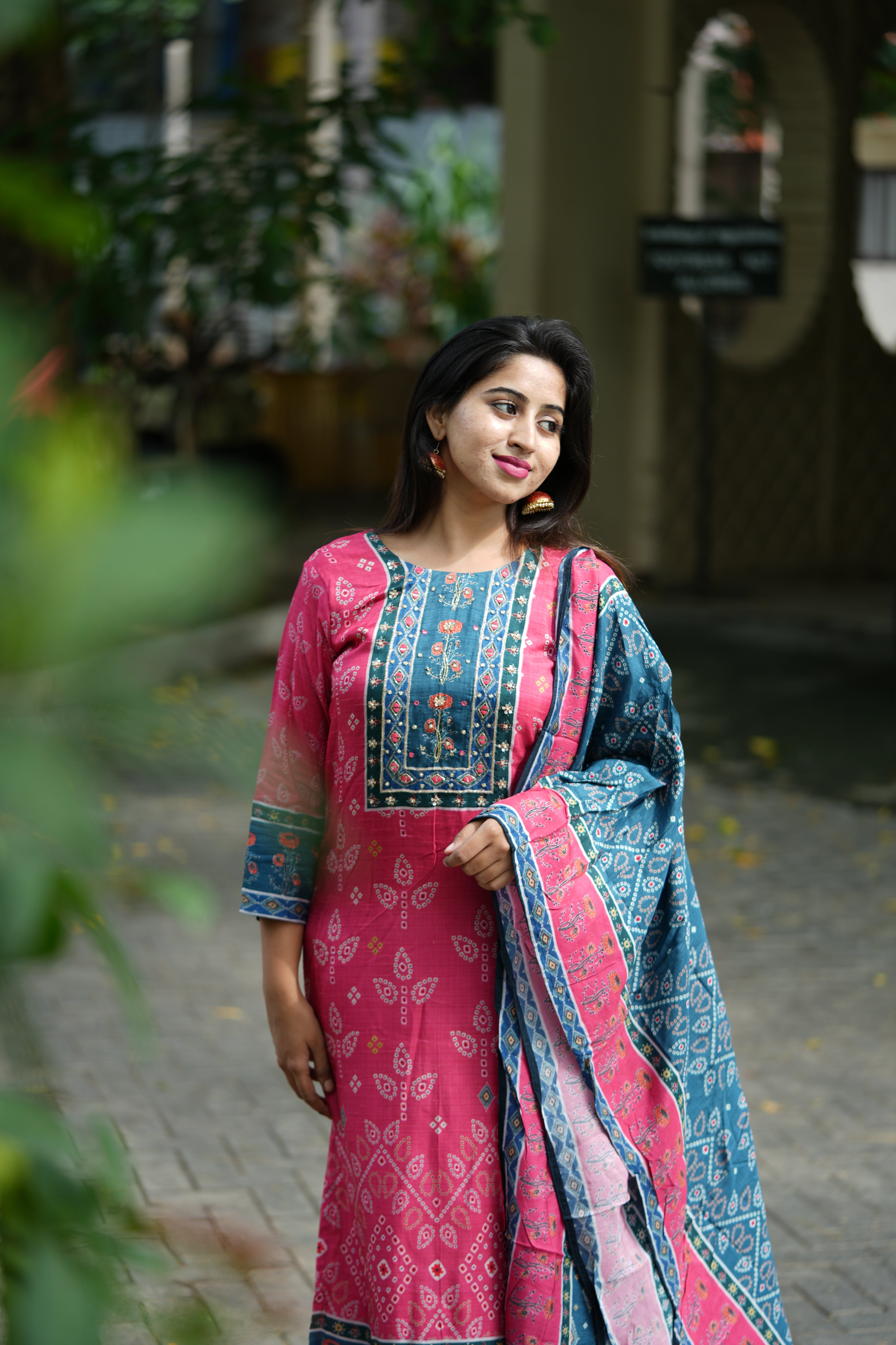 Pastel Pink Kurta set with Dupatta in Pure Dola Silk fabric with  Gotta-Patti, Moti and Resham Work | Kishori