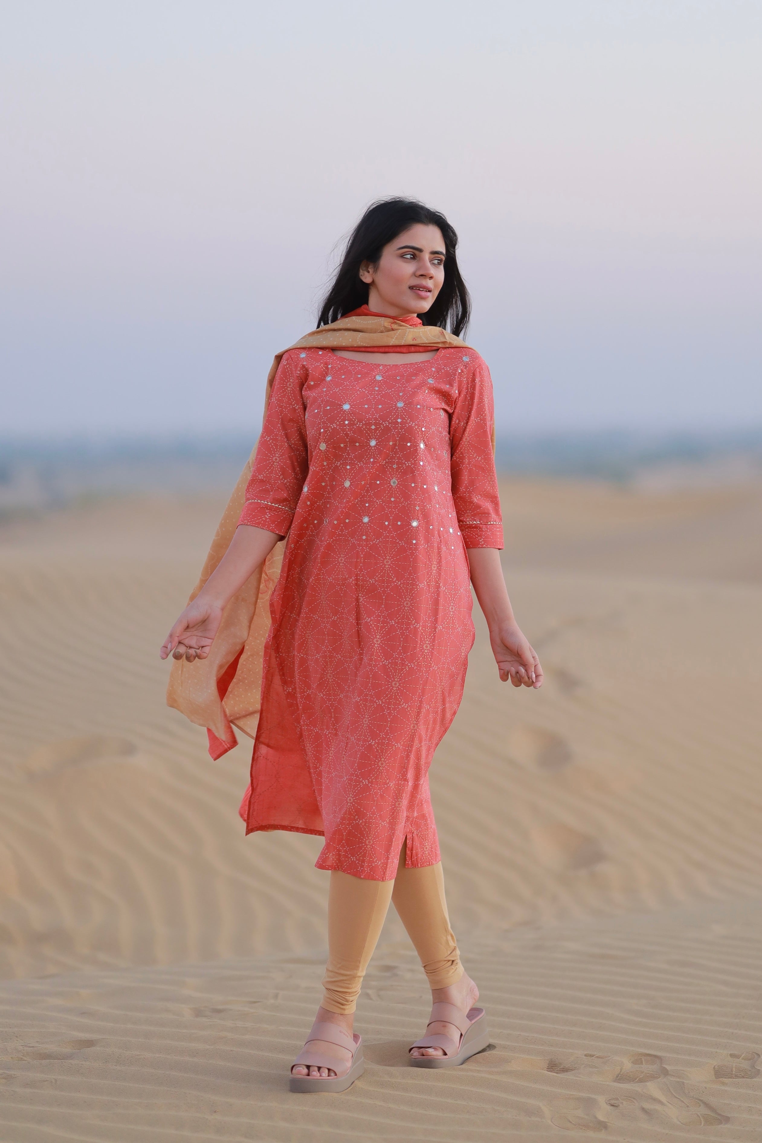 Buy Peach Pink Kurtas for Women by AVAASA MIX N' MATCH Online | Ajio.com